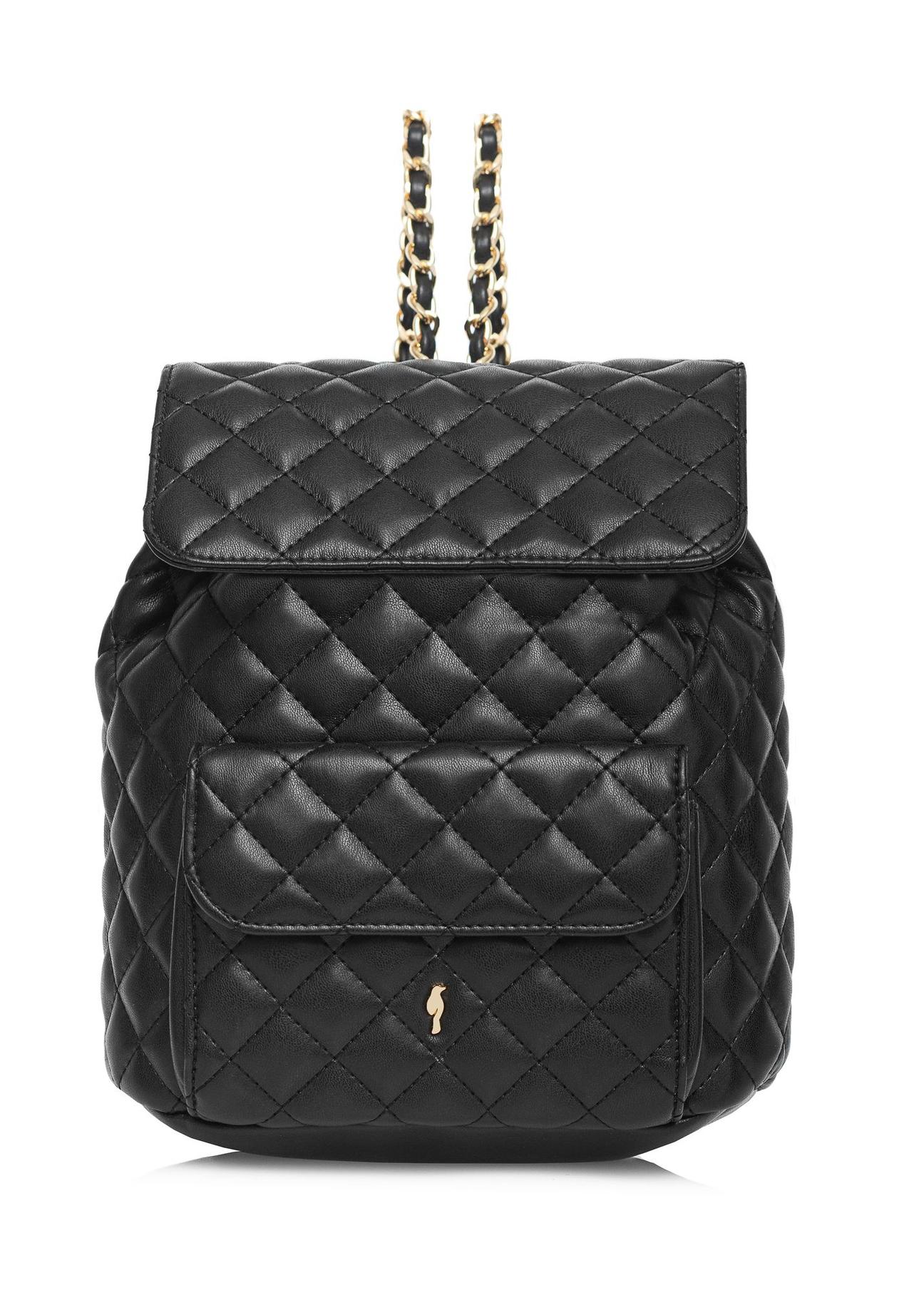 Black quilted women's backpack TOREC-0992-99(Z24)-01