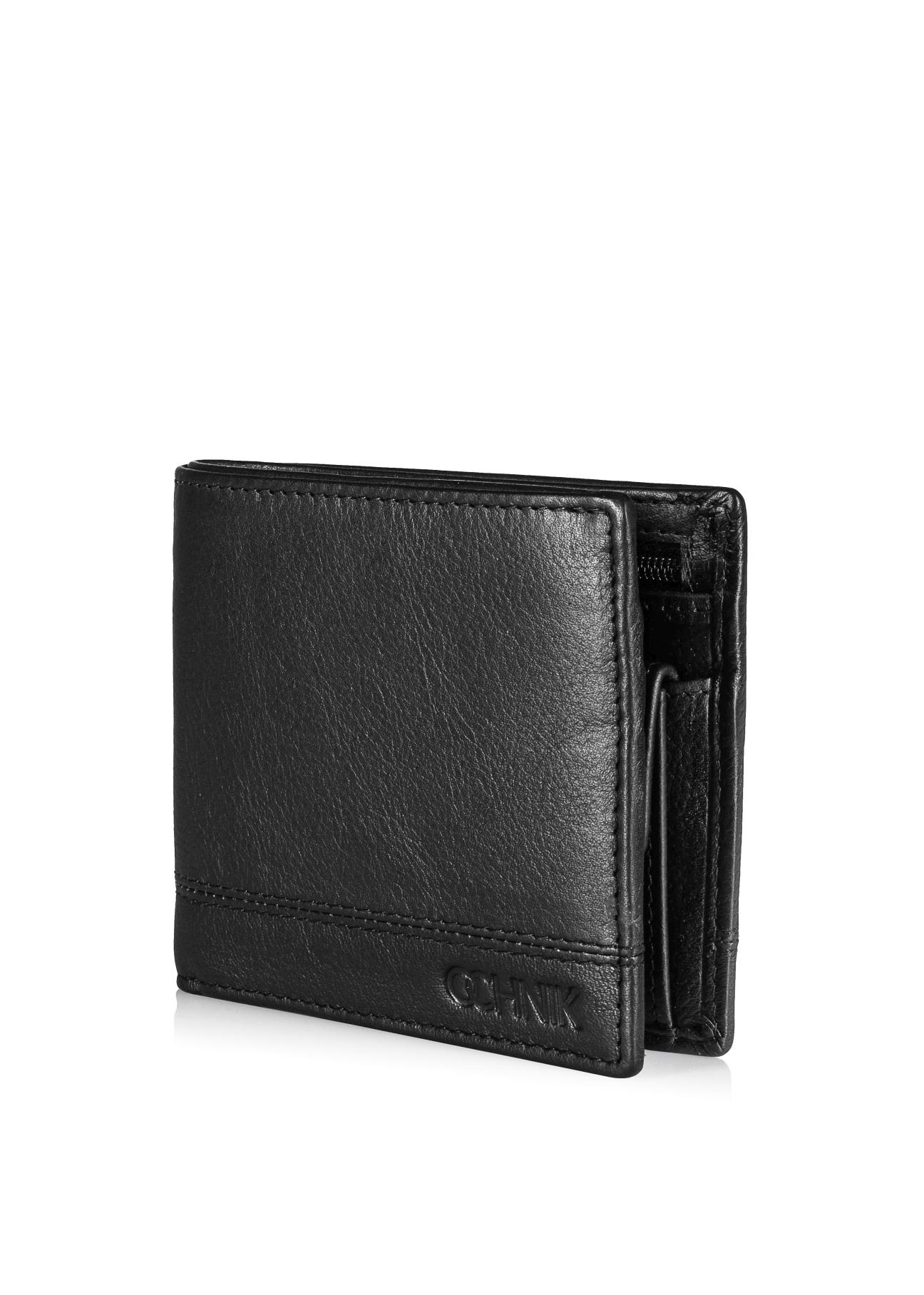 Czarny skórzany portfel męski PORMS-0009-99(W24)