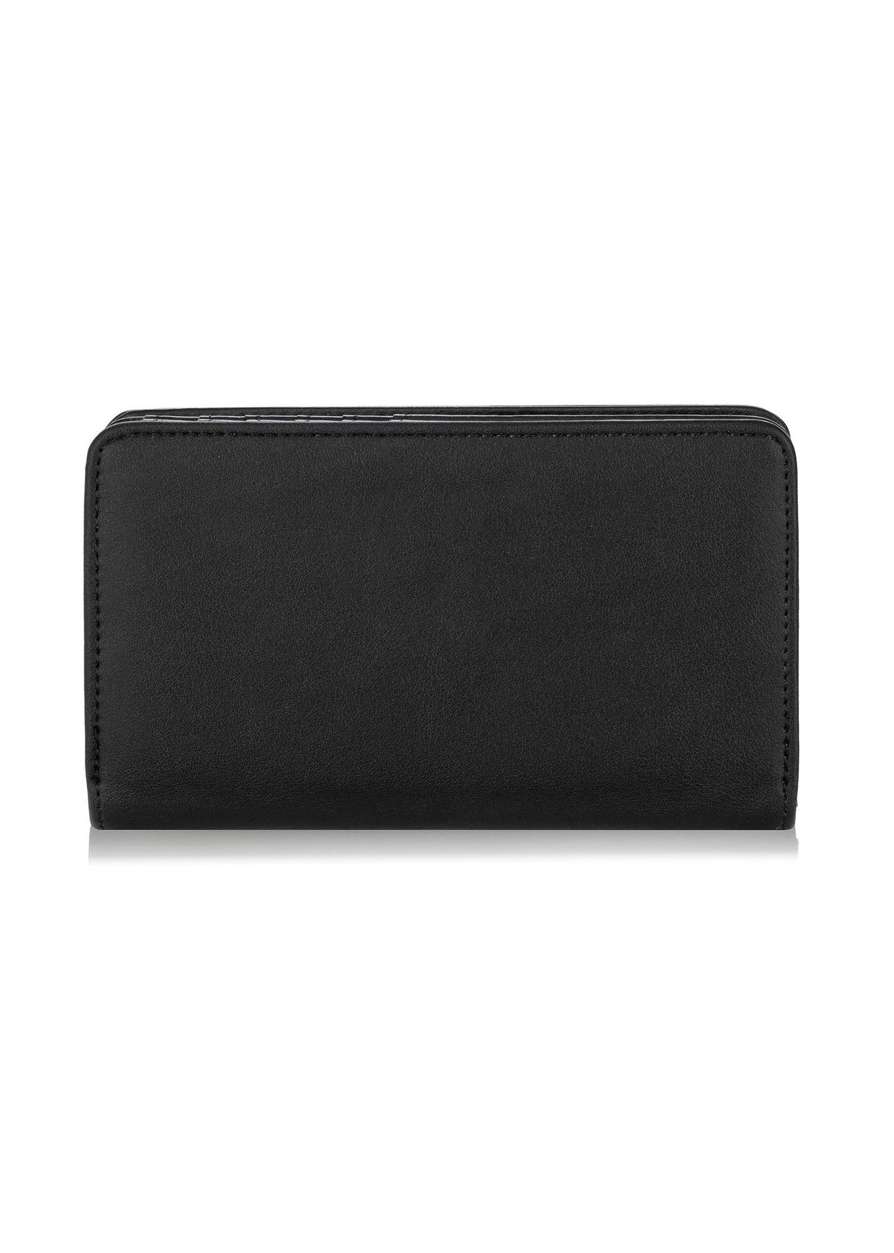 Czarny portfel damski z logo POREC-0364-99(W24)