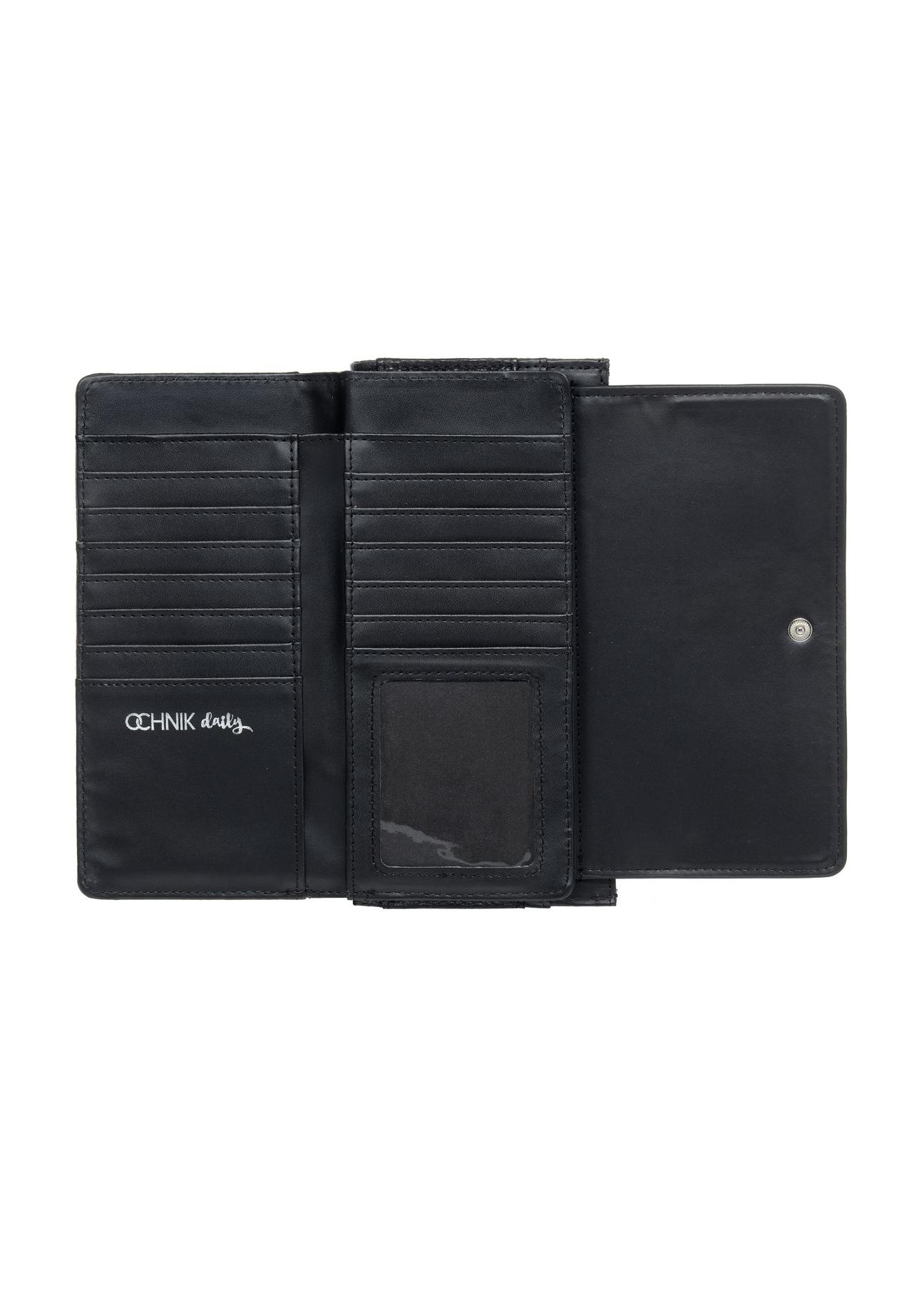 Large black women's wallet with logo POREC-0343-99(Z24)-04