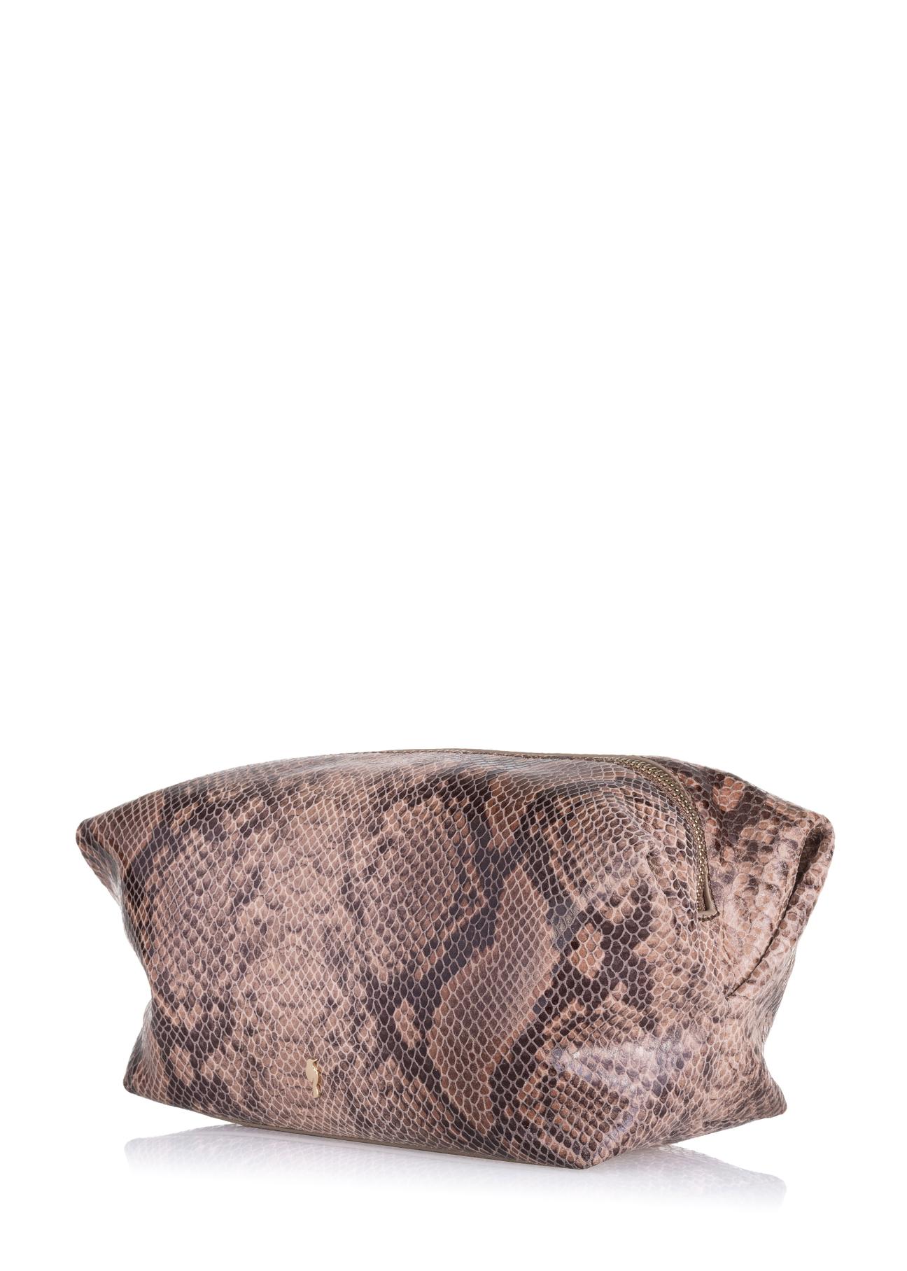 Czarna skórzana kosmetyczka damska croco PORES-0843-31(W23)
