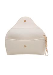 Kremowe etui na okulary POREC-0435-0B(W26), widok produktu w środku na białym tle.