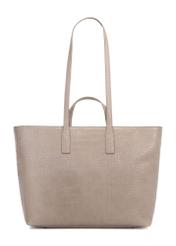 Beżowa torebka damska shopper TOREC-1204-1D(W26), widok produktu z tyłu na białym tle.