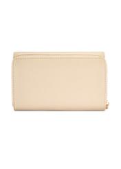 Duży kremowy skórzany portfel damski PORES-0801R-0B(W26), widok produktu z tyłu na białym tle.