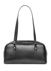 Czarna torebka na ramię TOREC-1233-9G(W26), widok produktu z tyłu na białym tle.