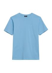 Błękitny t-shirt męski TSHMT-0120-62(Z25), widok produktu z przodu na białym tle.