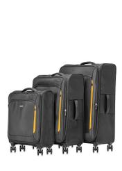 Komplet walizek na kółkach 19"/24"/28" WALNY-0042-99(W25), widok produktu na białym tle.