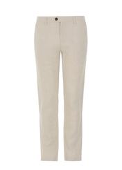 Beżowe lniane spodnie męskie SPOMT-0075-81(W23)