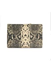 Średni skórzany portfel animal print PORES-0950-81(W25) - widok produktu z tyłu na białym tle. 