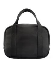Czarna torebka typu lunchbox TOREN-0328-99(Z25), widok produktu od tyłu na białym tle.
