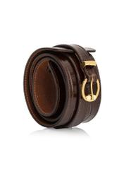 Brown leather women's belt 2in1 PASDS-0314-89(Z24)-02