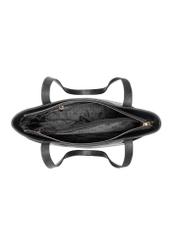 Czarna skórzana torebka shopper TORES-0980-99(W24)-06