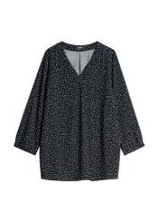 Bluzka damska w kropki BLUDT-0172A-9P(W26), widok produktu z przodu na białym tle.