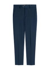 Granatowe spodnie męskie SPOMT-0115-7E(W26), widok produktu z przodu na białym tle.