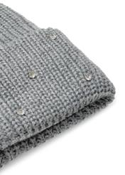 Gray women's wool hat CZADT-0207-91(Z25), product view from the back on a white background.