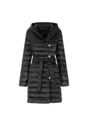 Women's black down jacket with hood KURDT-0131-99(Z20)-02