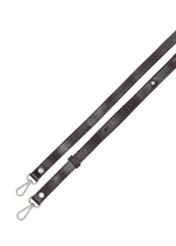 Ciemnobrązowa mała skórzana torebka damska TORES-1298-1H(W26), widok paska produktu na białym tle.