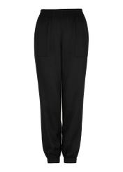 Czarne spodnie damskie ze ściągaczami SPODT-0093-99(W24)