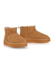 Beige short women's snow boots BUTYD-1138-82(Z24)-02