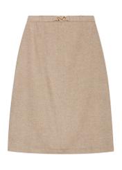 Beżowa trapezowa midi spódnica z wełną SPCDT-0136-1J(Z26)
