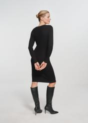 Black midi dress with cable weave SUKDT-0202-99(Z24)-03