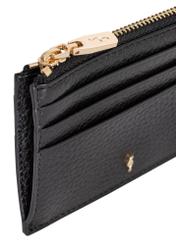 Mały skórzany portfel damski PORES-0806R-99(Z25) zbliżenie na detal na białym tle. 