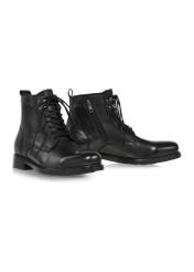 Black leather men's boots BUTYM-0469-99(Z24)-04