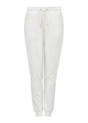 Kremowe dresowe spodnie damskie SPODT-0081A-12(W24)