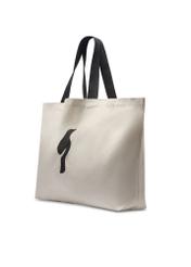 Kremowa bawełniana torba TOREN-0136-0C(W26) - widok produktu po skosie, na białym tle.  