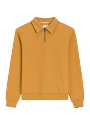 Musztardowa bawełniana bluza męska BLZMT-0081-2D(Z26), widok produktu z przodu na białym tle.