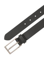 Black leather men's belt PASMS-0255-99(Z24)-04