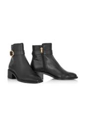 Black women's leather ankle boots  BUTYD-1127-99(Z24)-01