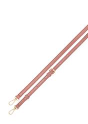 Ciemnoróżowa torebka damska z przeszyciami TOREC-1151-5D(W26), widok paska produktu na białym tle.