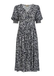 Granatowa sukienka w kwiaty SUKDT-0156-69(W23)