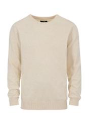 Biały sweter męski z logo SWEMT-0114-11(Z23)