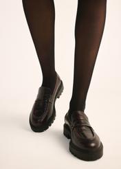 Bordowe mokasyny damskie croco BUTYD-1189-09(Z25)