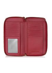 Czerwony skórzany portfel damski na pasku PORES-0897-40(Z23)