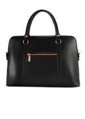 Czarna damska torba na laptopa TOREC-1130-99(W26), widok produktu z tyłu na białym tle.