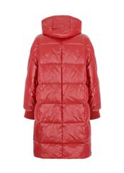 Czerwona kurtka zimowa damska oversize KURDT-0296-42(Z21)-06