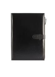 Czarna skórzana teczka męska TORMS-0480-99(Z25), widok produktu od przodu na białym tle.