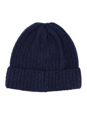 Granatowa czapka damska CZADT-0170-7E(Z26), widok produktu z tyłu na białym tle.
