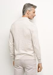Beżowy bawełniany sweter męski SWEMT-0144-80(W24)