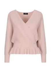 Różowy sweter damski z taliowaniem SWEDT-0126-34(Z23)