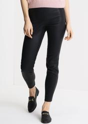 Czarne skórzane legginsy damskie SPODS-0030-1378(W24)-01