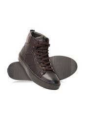 Brązowe skórzane buty sportowe męskie BUTYM-0520-89(Z25)