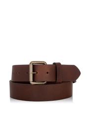 Brown leather men's belt PASMS-0164A-89(W23)-01