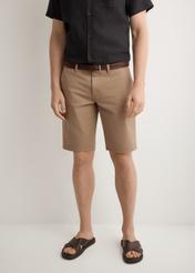 Szorty męskie w kolorze camelu SZOMT-0029-1D(W26)