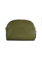 Mała torebka damska khaki TOREC-0036E-55(Z25), widok produktu tyłem na białym tle.