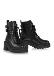 Black leather women's high-heeled boots BUTYD-1110-99(Z24)-02