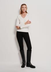 Kremowy sweter damski SWEDT-0212A-12(Z25)